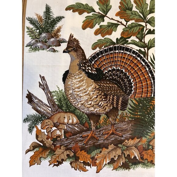 Cranston 3 Panel Fabric Wildlife Bird Mallard Duck Ruffed Grouse Gray Partridge - Picture 9 of 14